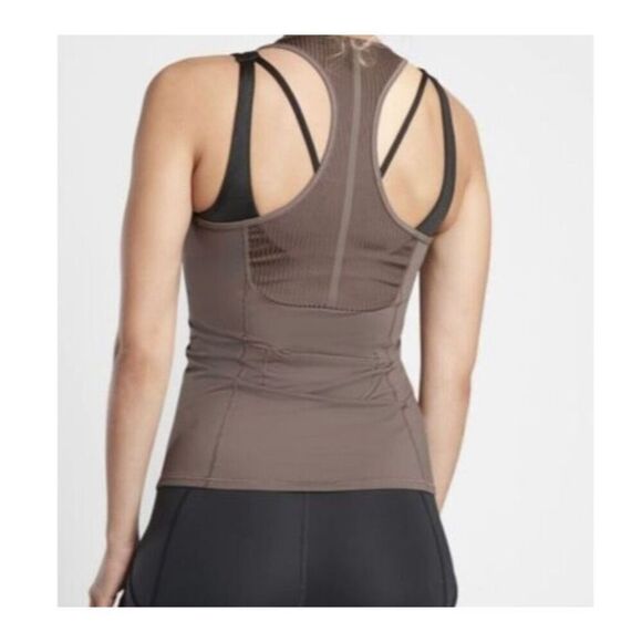 Athleta Vitality Ribbed Tank Top Racerback Mocha Brown Size M - Picture 3 of 16